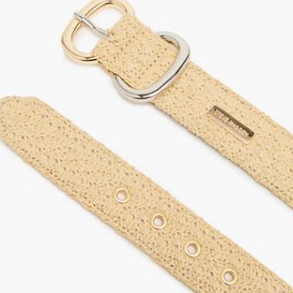 Steve Madden Boho straw & leather belt and metal buckle - medium - new with tags
